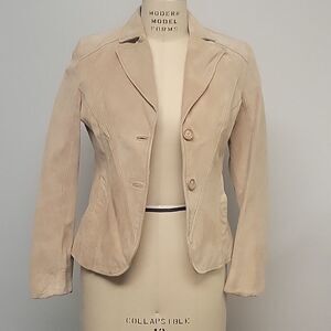 Siena Sz 6 Tan Suede Leather Blazer Jacket
